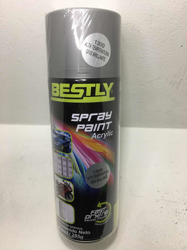 Pintura Spray Alta Temperatura Gris Brillante Bestly Aerosol