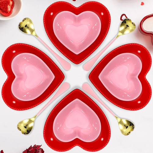 Nitial 12 Pcs Bowl Cazón Tazón En Forma De Corazón Lindo Taz