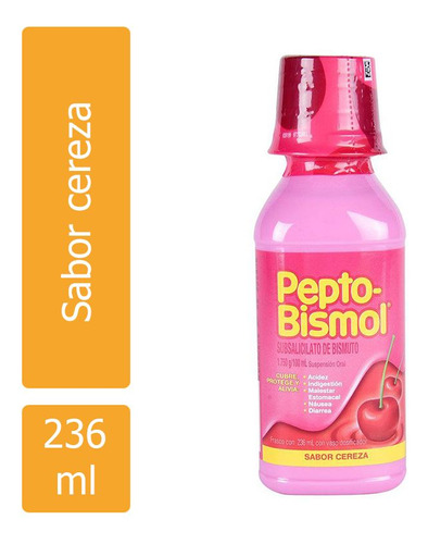 Pepto Bismol Solución Botella Con 236ml Sabor Cereza