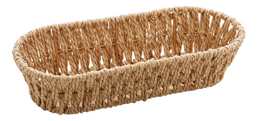 Cesta rectangular de papel y metal, 28 x 12 x 6,5 cm, color real