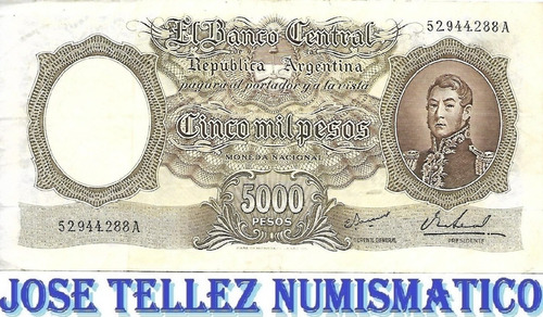 Bottero 2182 $ 5000 Moneda Nacional Mb+ Palermo