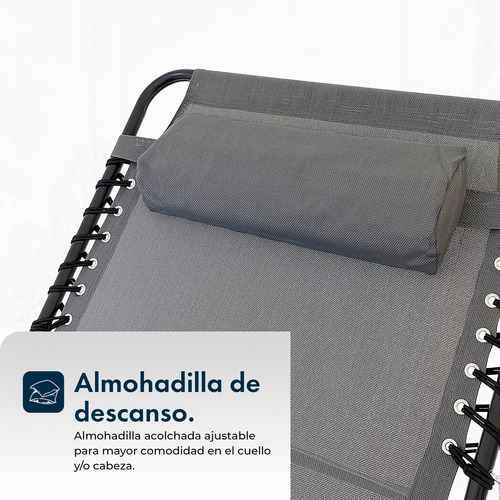Set X2 Camastro Grande Reposera Gravedad Cero Gardenlife