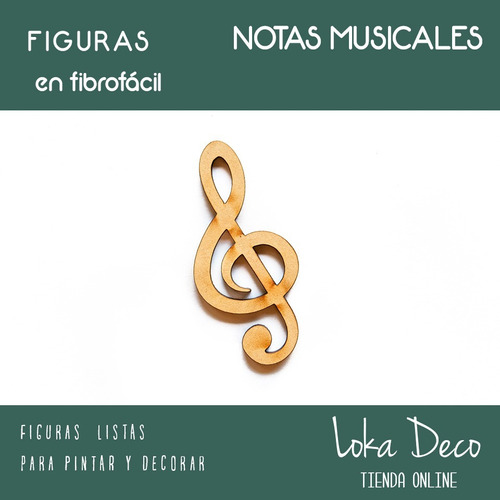 Formas Notas Musicales Fibro Fácil 15cm Altura X10 Unidades