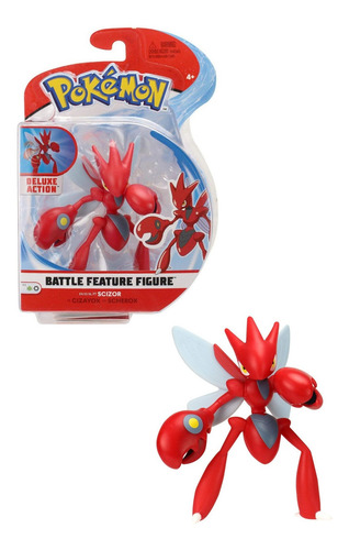 Imagem 4 de 4 de Boneco Pokémon - Scizor 10cm - Battle Figura - Wct Sunny