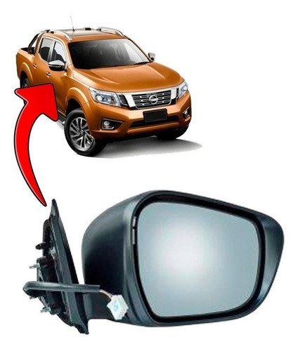 Espejo Derecho Para Nissan Np300 2.3  2016-19 Sin Carcaza