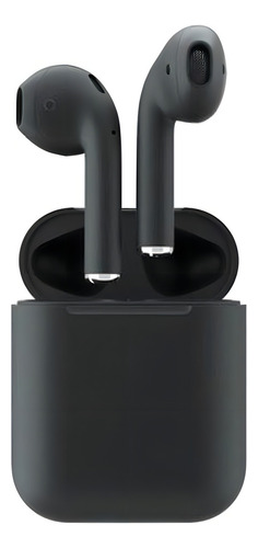 Auriculares Bluetooth inalámbricos táctiles i12 TWS, recargables, color negro, luz LED