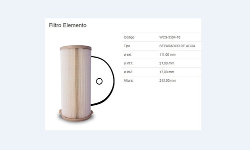 Filtro Comb. Sep/agua Vision, Granite Wcs3504-10 Web 33792