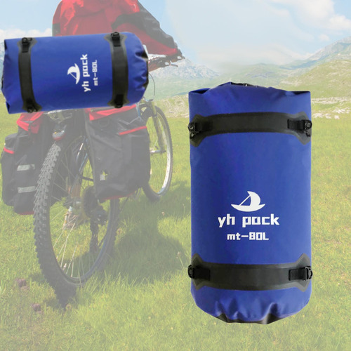 Bolsa De Lona Impermeable Universal Con Amplia Azul 80l