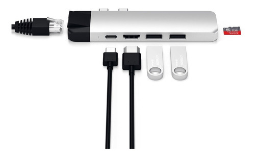 Hub Adaptador Usb-c/ Hdmi / Usb 3.0/ Micro Sd/ Red / Satechi