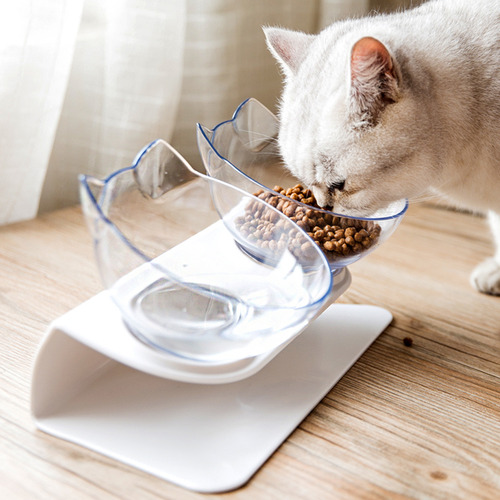 Cuenco De Comida Para Gatos Inclinado 15°, Cuenco Básico Par