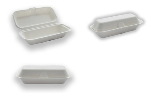 Envase Biodegradable / Porta Completo / Hot Dog (50 Uds)