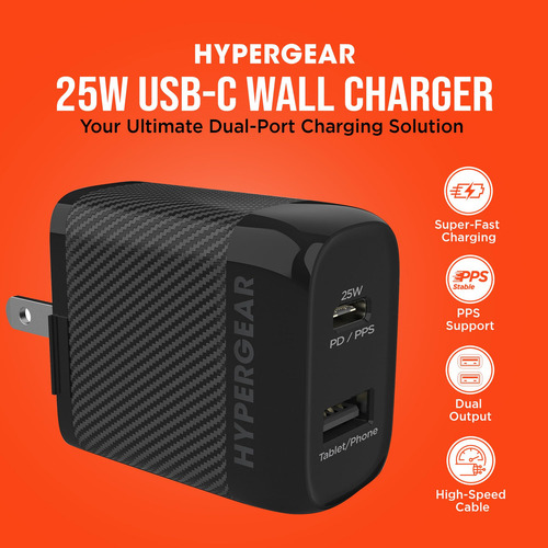 Cargador Rápido Usb C De 25 W Pd Y 12 W Tipo C Con Cable De
