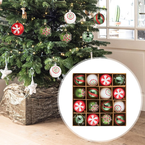 16 Bolas De Navidad, Adornos A Granel, Brillantes,