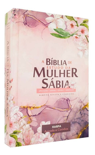 Bíblia De Estudo Da Mulher Sabia Letra Grande Harpa Rosa