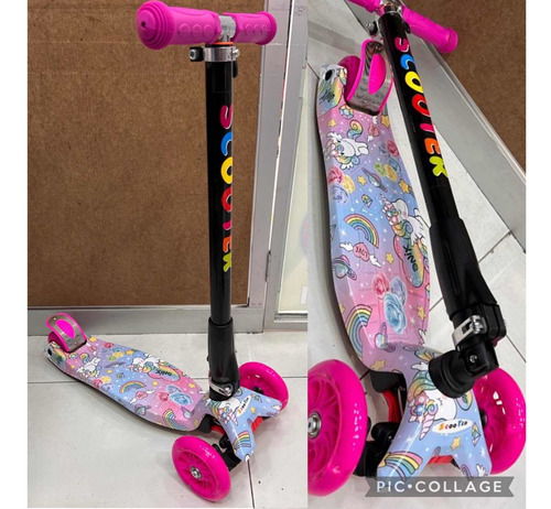 Scooter Para Niña Ajustable En Altura. Luces, Plegable.