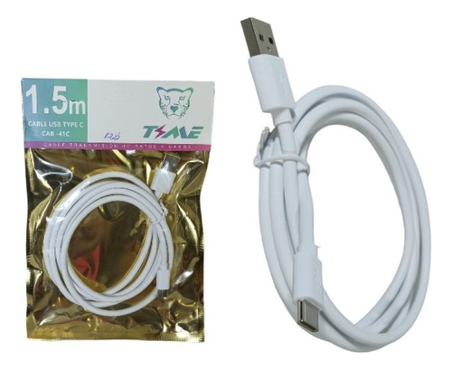 Cable De Datos Usb Tipo C A Usb 2a 1,5mts Blanco