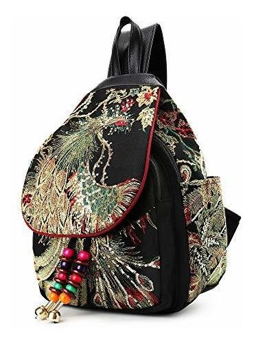 Goodhan Vintage Mujer Bordado Mochila De Viaje Bolso Bolsa D