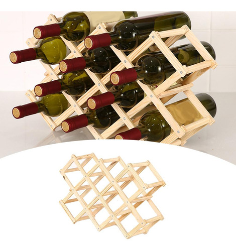 Estante De Vino De Madera Capacidad Para 10 Botellas