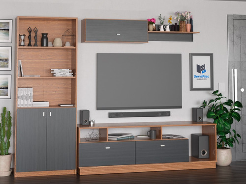 Combo Mesa Tv + Biblioteca + Repisa Living Modular Rack