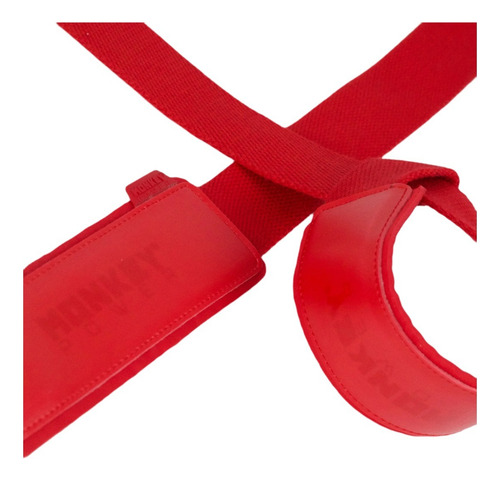 Strap Grip Sencillo Cinta Monkey Power Gym Crossfit Color Rojo