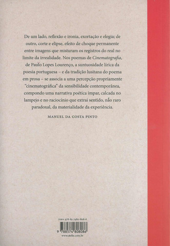 Cinematografia, de Lourenço, Paulo Lopes. Editorial Ateliê Editorial Ltda - EPP, capa mole em português, 2018