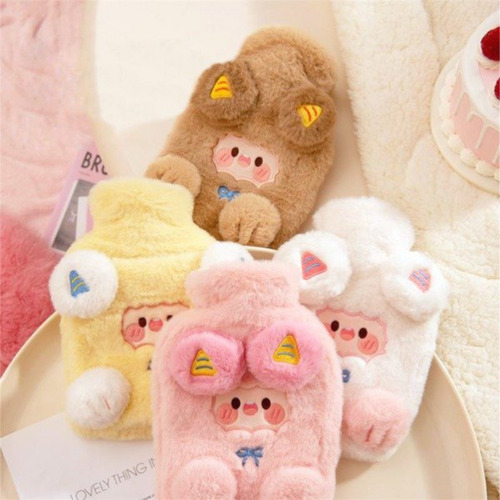 Bolsa De Agua Caliente Infantil Con Funda De Peluche 800 Ml Amarillo