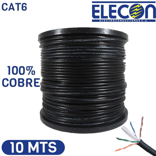 Cable Utp Internet Cat6 Elecon Exterior 100% Cobre X 10mts