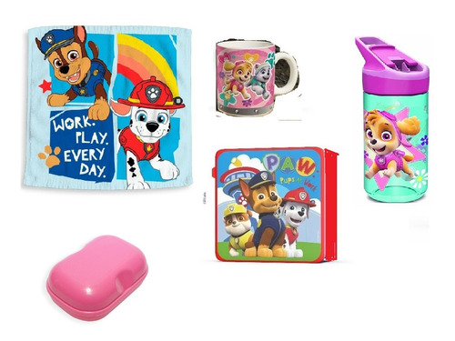 Paw Patrol Nena Set Jardin Taza Jab Toalla Cantimplora Taper