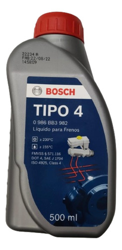 Liquido De Freno Bosch Dot4 0.50ml Agrobikes!
