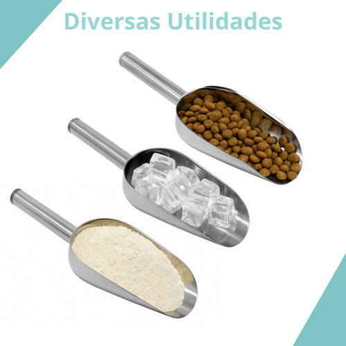 Concha Pegador Inox Multiuso Ração Grãos Cereais Gelo