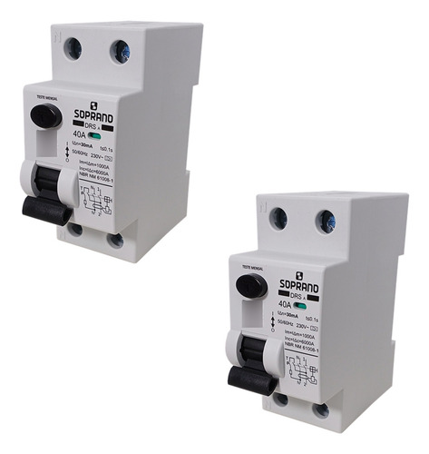 Interruptor Idr Bipolar Para Wallbox 40a Tipo A - 2 Peças
