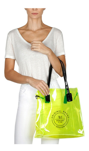 Imagem 1 de 4 de Bolsa Feminina Wj Shopping Bag Para Praia Vinil Com Estampa