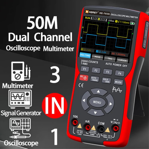Osciloscopio De Ancho De Banda De 50 Mhz De 2 Canales, Multí
