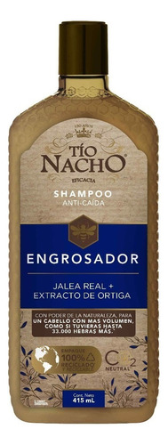  Shampoo Tío Nacho Engrosador Jalea Real Anti-caída De 415ml