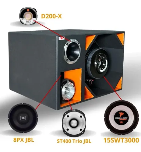 Caixa 4 Vias 15 Tornado + Médio + St400 Trio + D200-x Jbl
