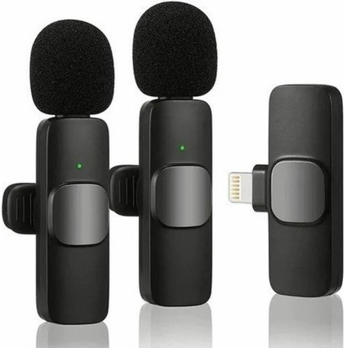 2 Unids Micrófono Lavalier Inalámbrico Para iPhone iPad