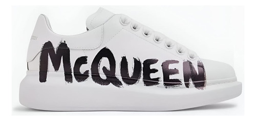 Tenis Alexander Mcqueen Graffiti Blancos Bajos Oversized