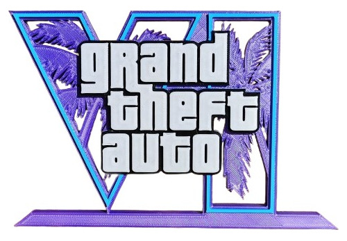 Diseño Logo - Gta 6 - Grand Theft Auto 6 - Impresion 3d