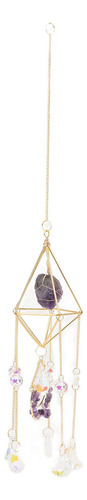 Carillón De Viento Colgante De Cristal Violeta, Con Forma De