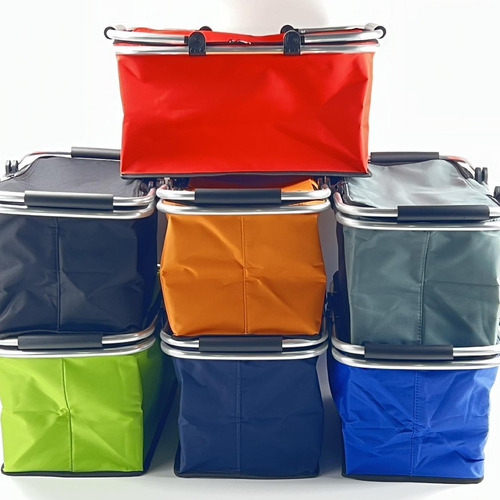 Cesta De Picnic Aislada Cesta De Compras Plegables Rojo