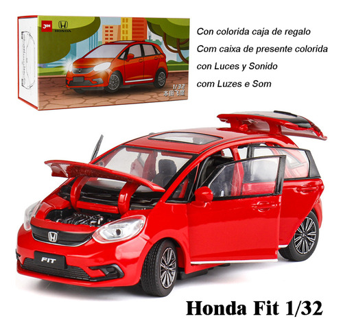 2022 Nuevo Honda Fit Sunroof Edition Miniatura Metal Coche