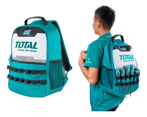 Mochila Porta Herramientas Resistente Total Color Turquesa