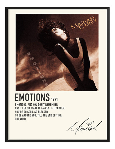 Poster Mariah Carey Album Music Tracklist Emotions 120x80