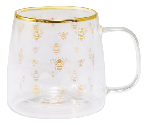 Taza Doble Vidrio Abejas 400 Ml