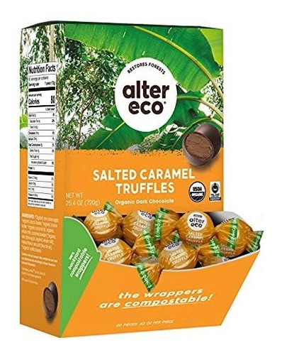 Alter Eco | Trufas De Caramelo Salado | 58% De Cacao Negro P