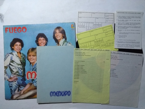 Menudo Fuego Lp 1981 1ra Edic Con Folder Del Club De Fans