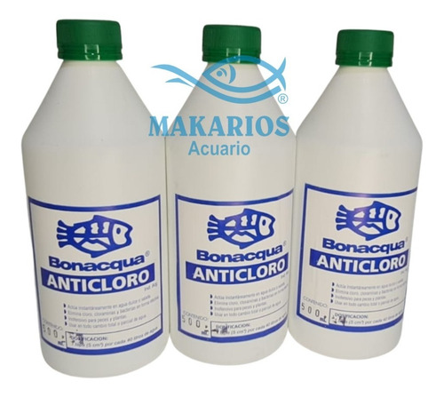 Imagen 3 de 7 de Anticloro Bonacqua 500 Ml Agua Pecera Acuario Peces