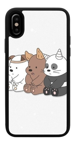 Funda Uso Rudo Tpu Para iPhone Osos Escandalosos Fondo Gris