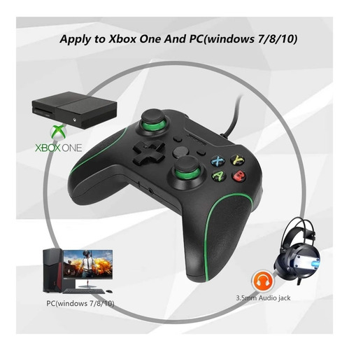 Imagen 7 de 9 de Control Mando Para Consola Xbox One Con Cable Joystick Pc 3m