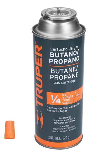 6 Lata Gas De 220 G Valvula De 1/4 De Vuelta Gas-220x